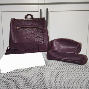 Portland Leather Goods Plum Backpack Collection Bundle